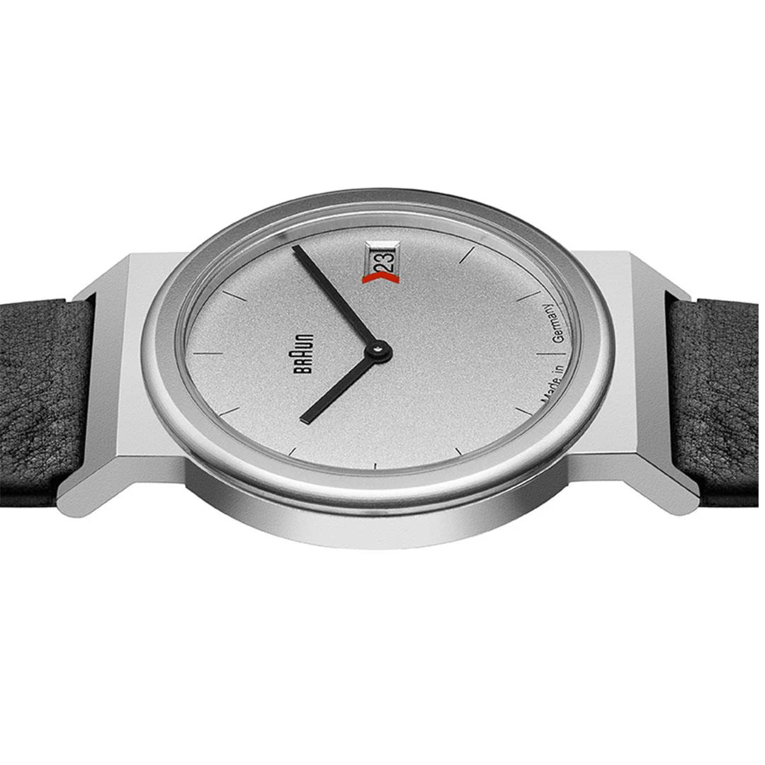 AW50 Braun classic watch -grey dial and black leather strap - Image 3