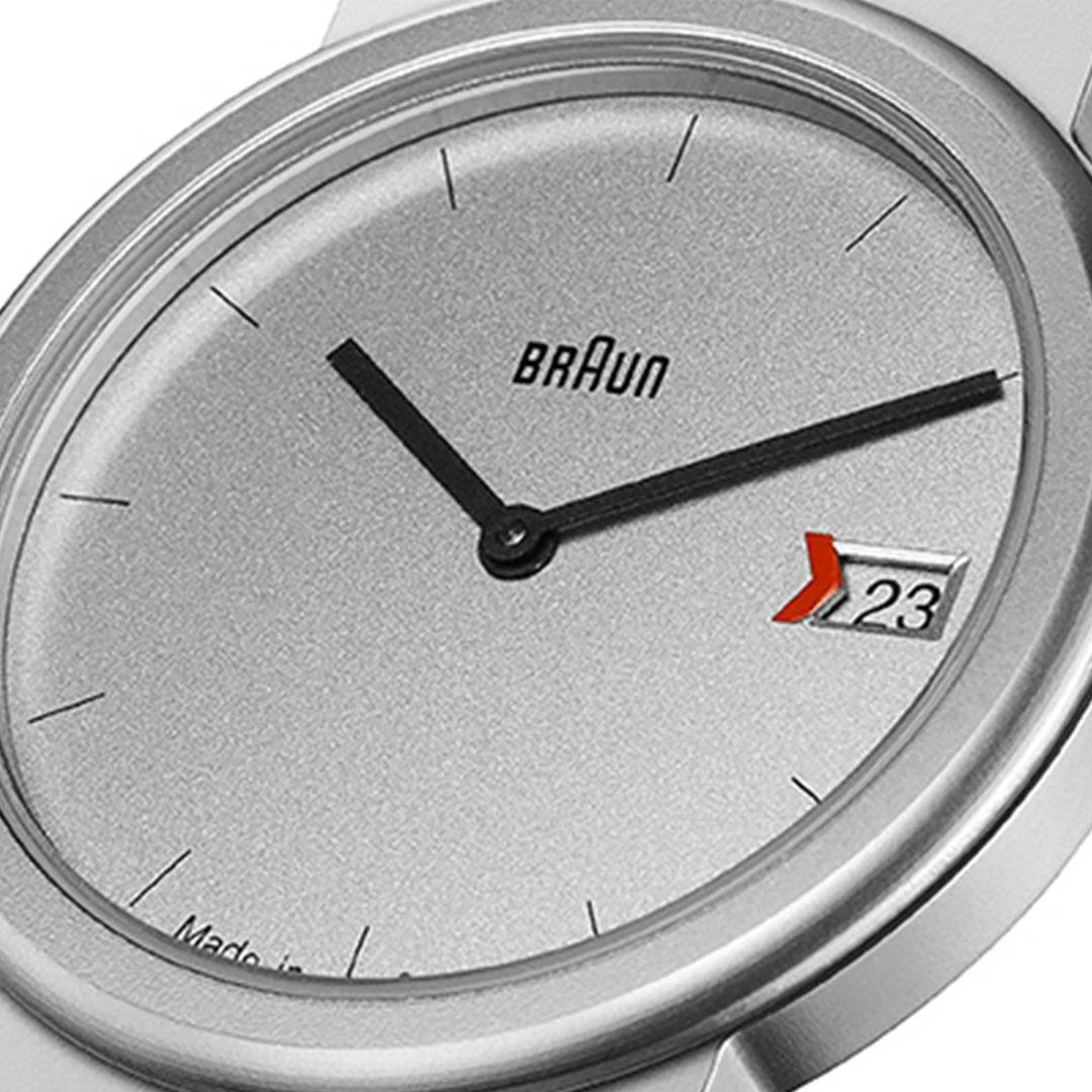 AW50 Braun classic watch -grey dial and black leather strap - Image 5