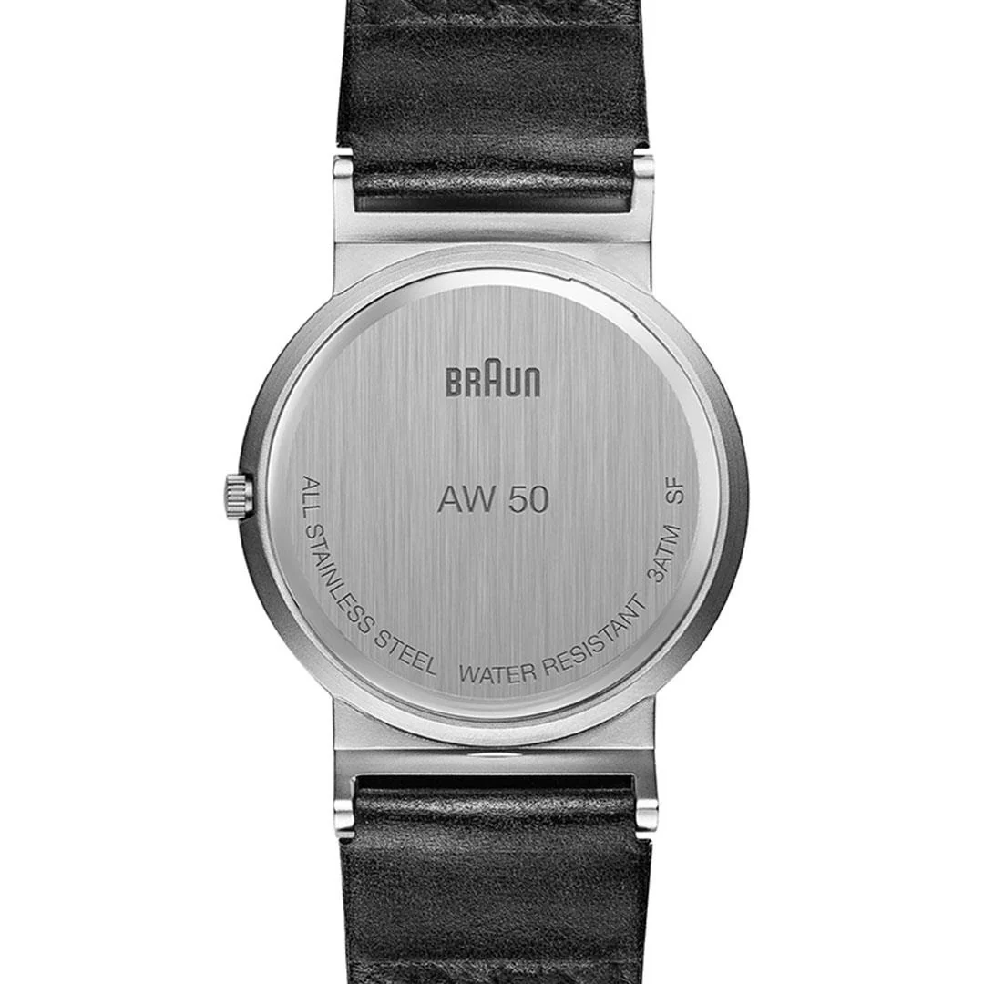 AW50 Braun classic watch -grey dial and black leather strap - Image 6
