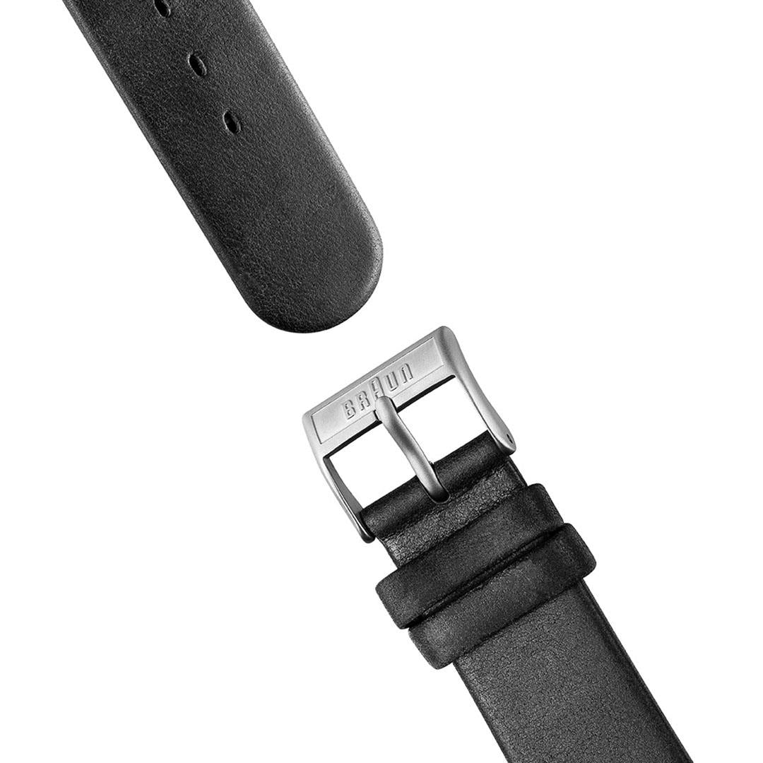 AW50 Braun classic watch -grey dial and black leather strap - Image 7