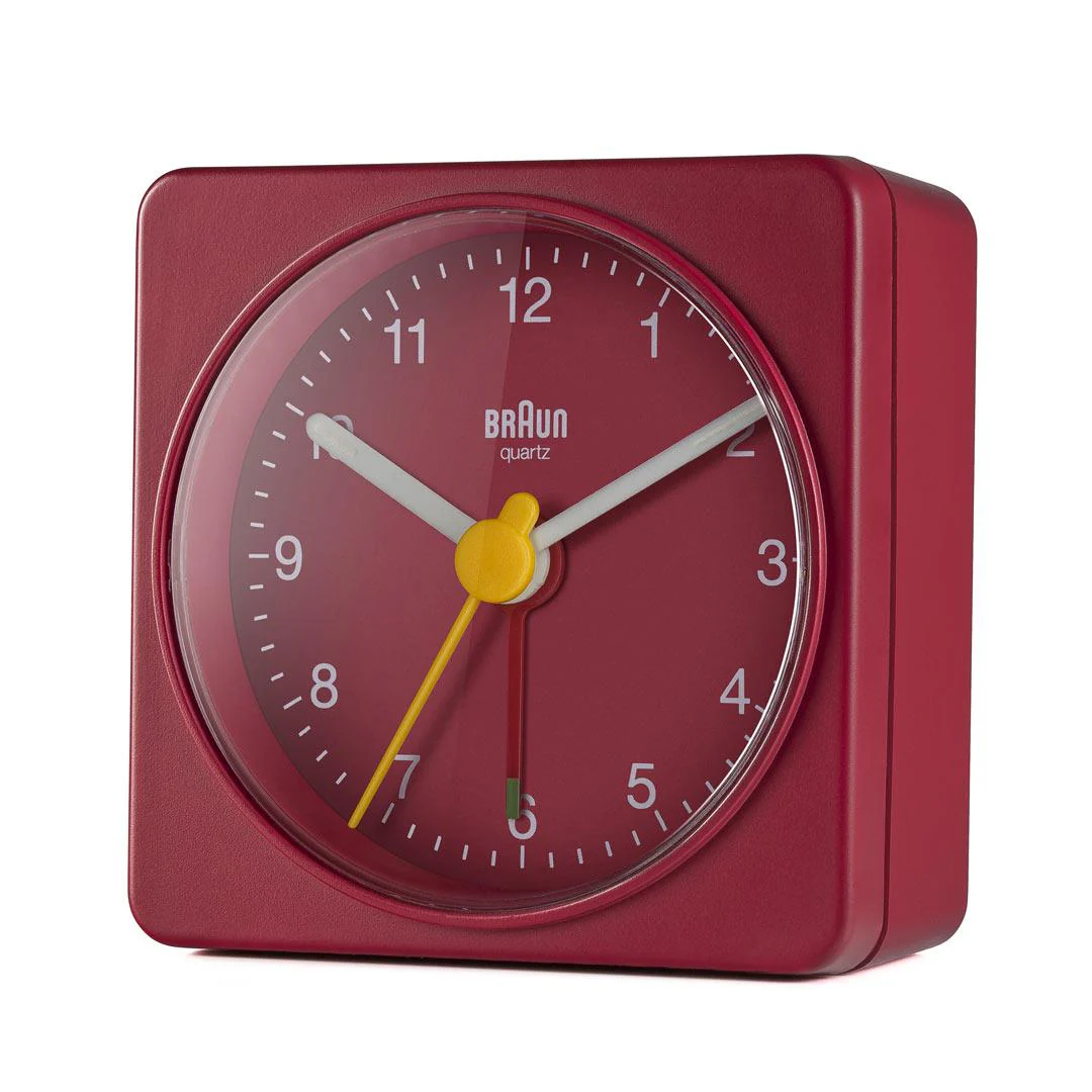 BC02 Braun classic travel analogue alarm clock - red - Image 3