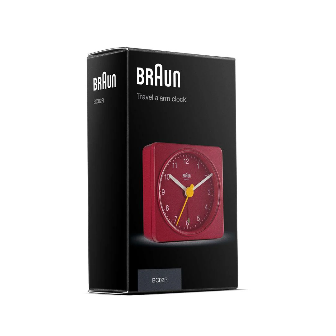 BC02 Braun classic travel analogue alarm clock - red - Image 6