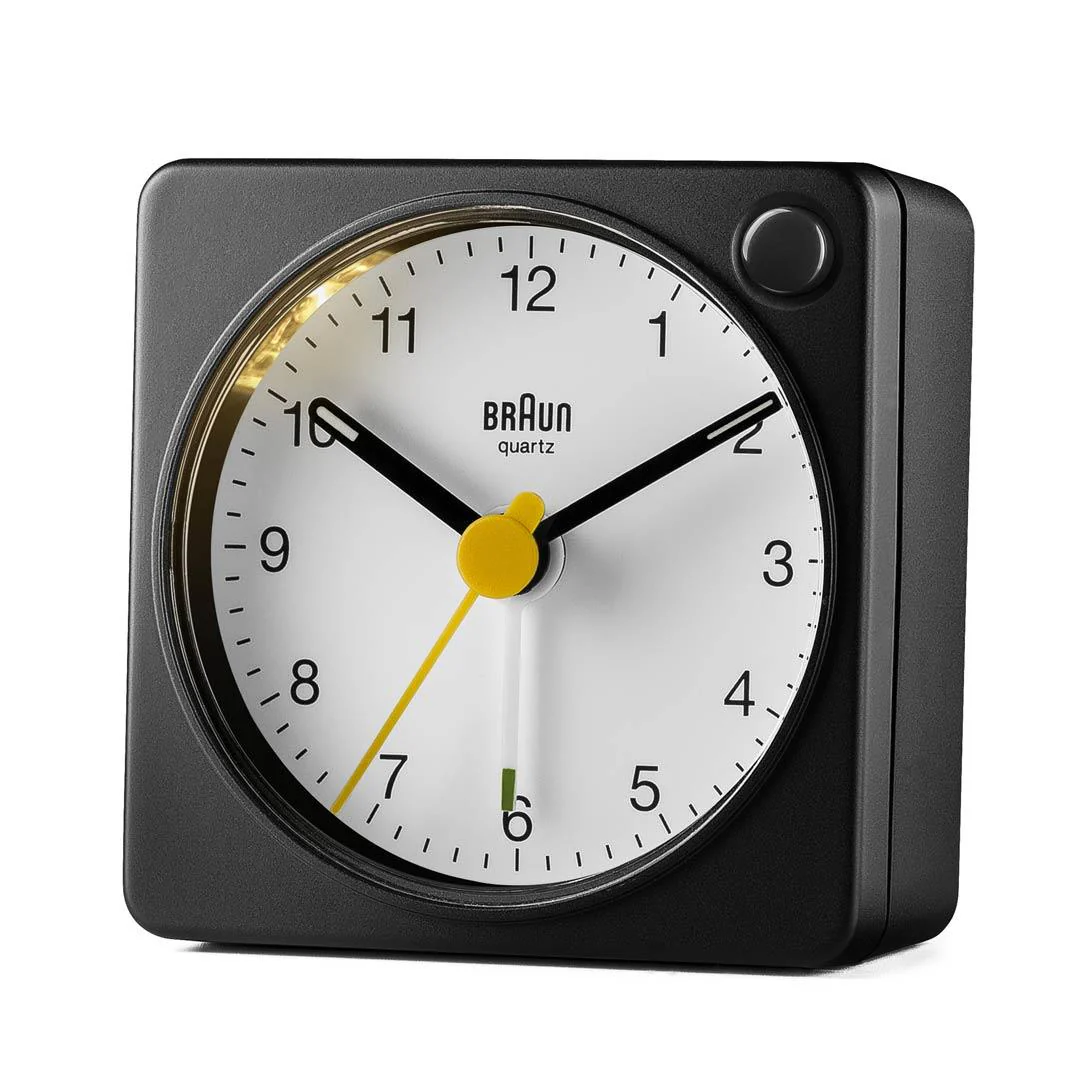 BC02X Braun classic analogue travel alarm clock - black & white - Image 3