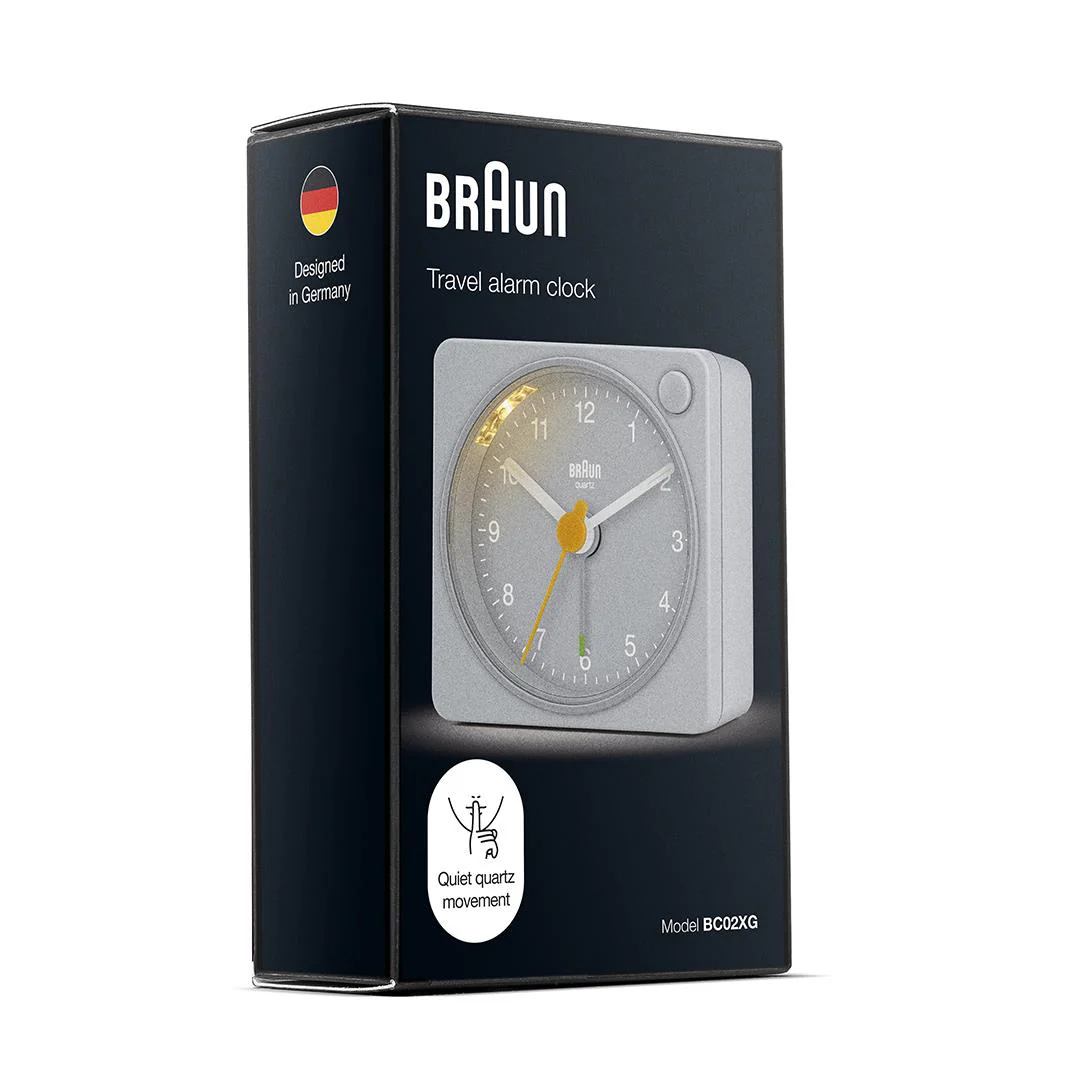 BC02X Braun classic analogue travel alarm clock - grey - Image 7