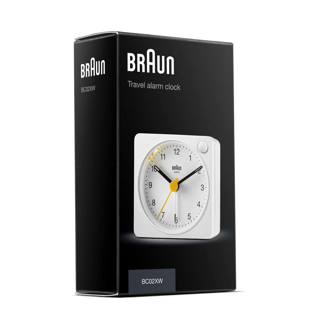 BC02X Braun classic analogue travel alarm clock - white - Image 7