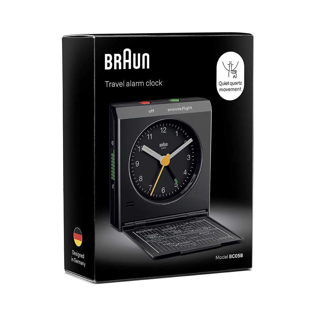 BC05 Braun travel analogue alarm clock - black - Image 9