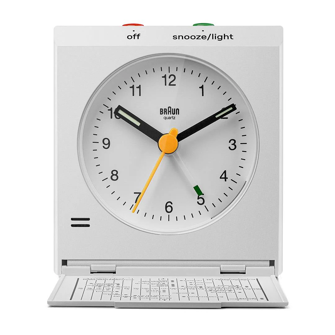BC05 Braun travel analogue alarm clock- white - Image 3