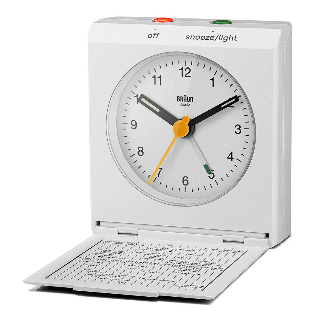 BC05 Braun travel analogue alarm clock- white - Image 4