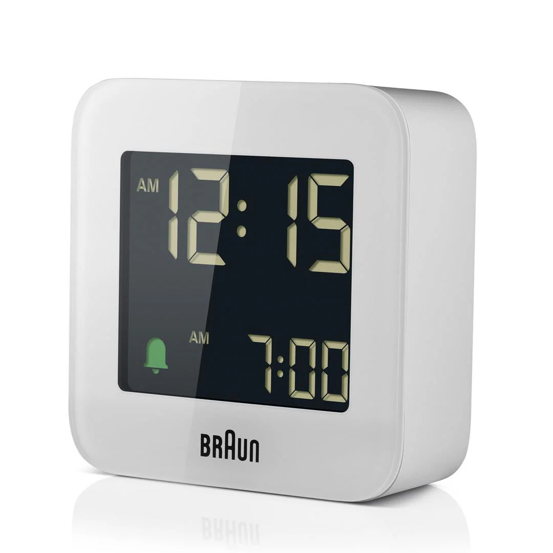 BC08 Braun digital travel alarm clock - white - Image 3