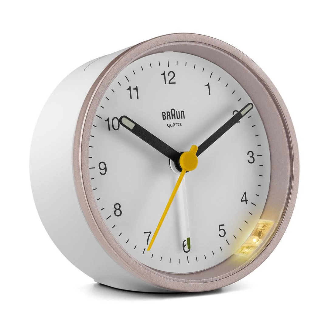 BC12 Braun classic analogue alarm clock - rose & white - Image 2