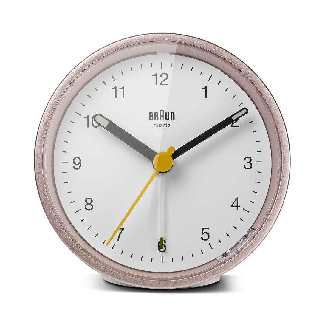 BC12 Braun classic analogue alarm clock - rose & white - Image 3