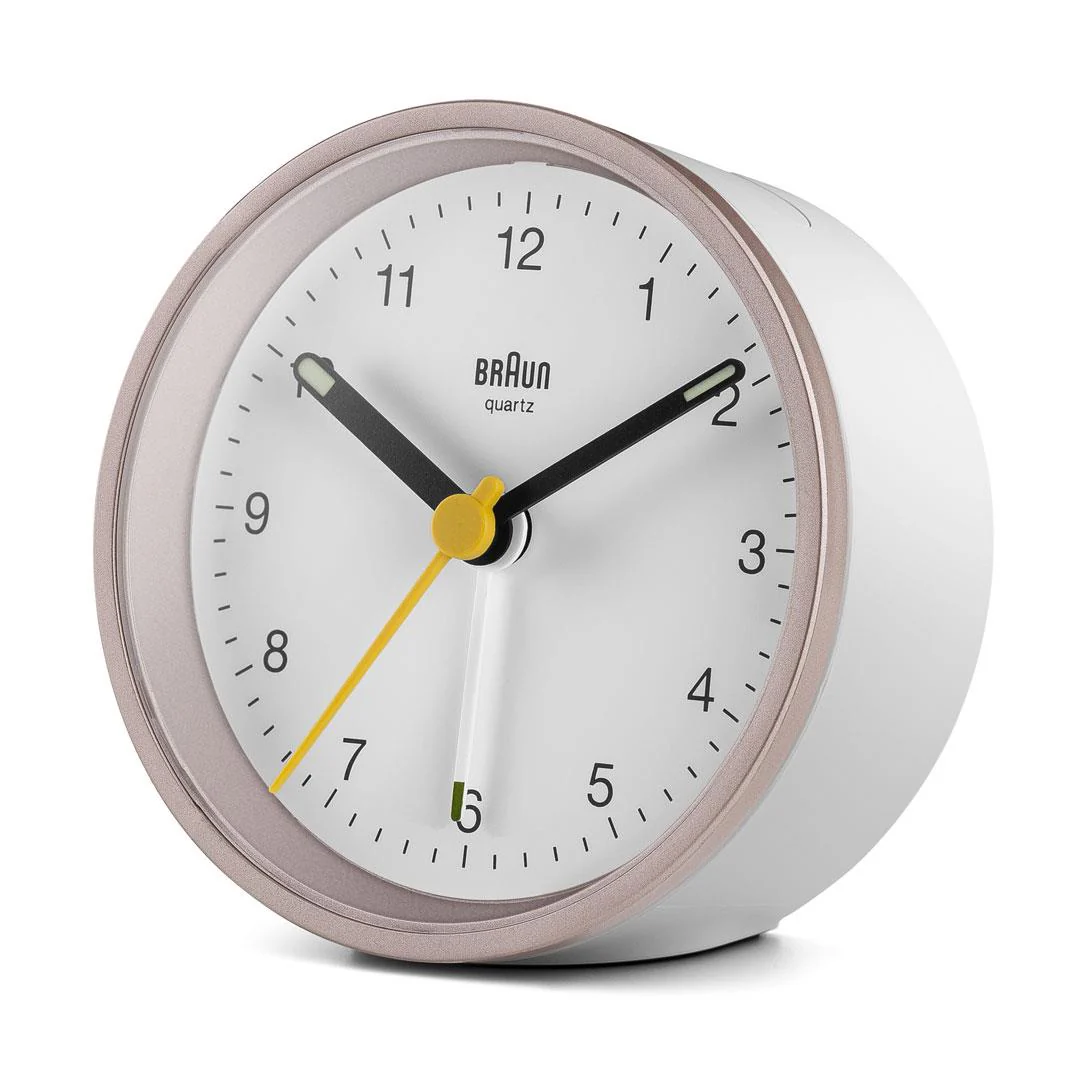 BC12 Braun classic analogue alarm clock - rose & white - Image 4