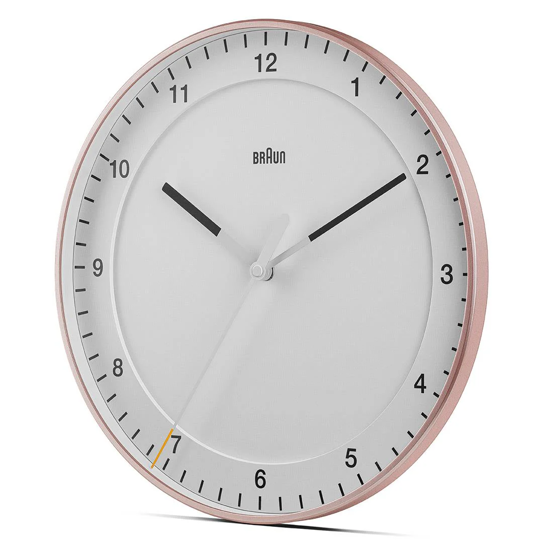 BC17 Braun classic large analogue wall clock - rose & white - Image 3
