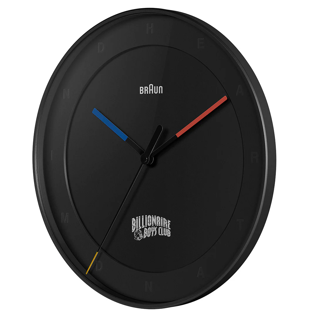 BC17 Braun x Billionaire Boys Club classic large analogue wall clock - black - Image 2