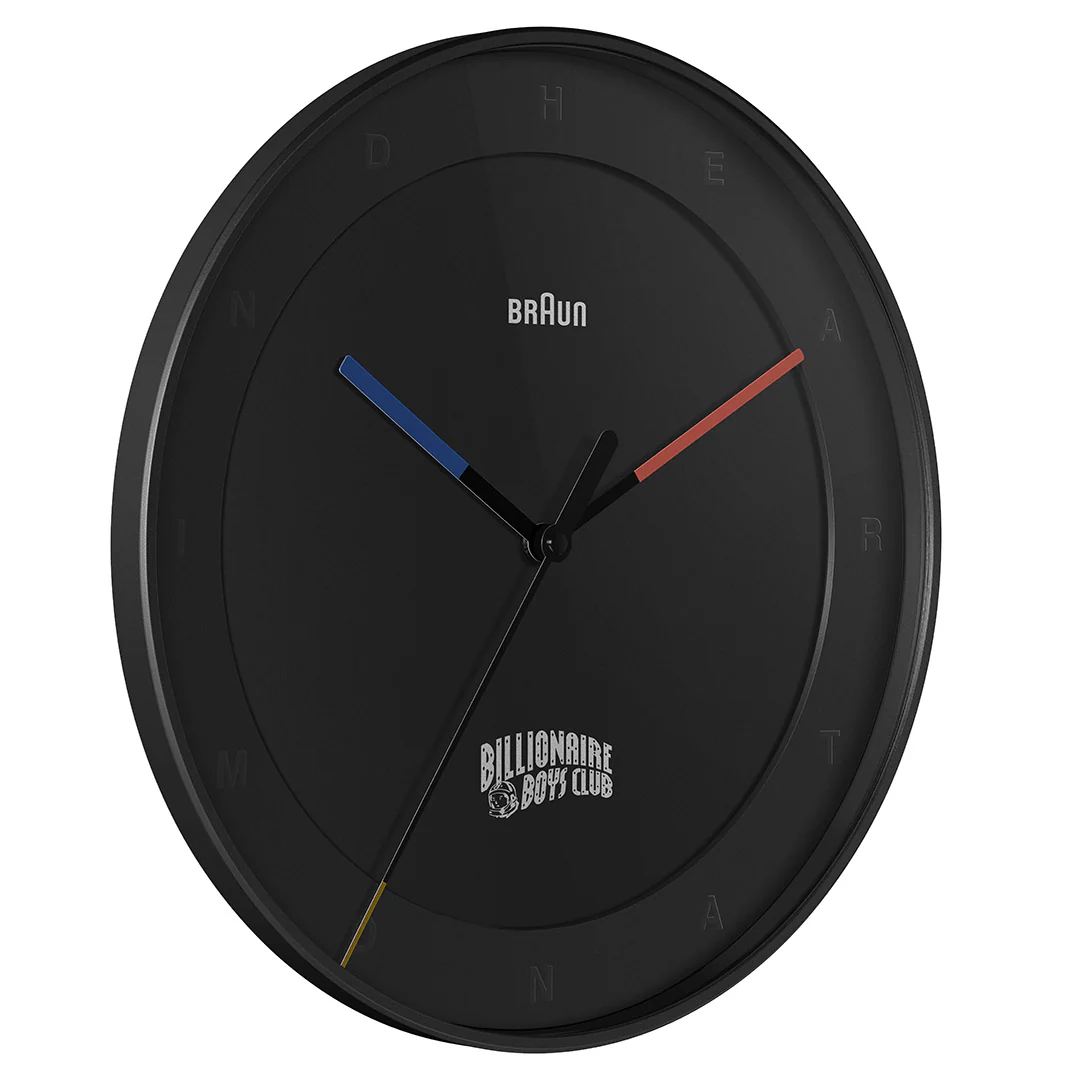 BC17 Braun x Billionaire Boys Club classic large analogue wall clock - black - Image 3