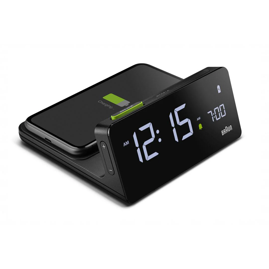 BC21 Braun Digital Wireless Charging Alarm Clock - Black - Image 11