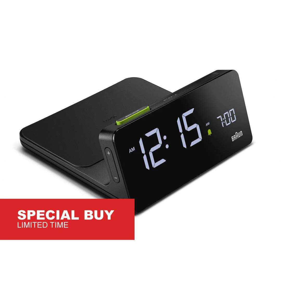 BC21 Braun Digital Wireless Charging Alarm Clock - Black - Image 17