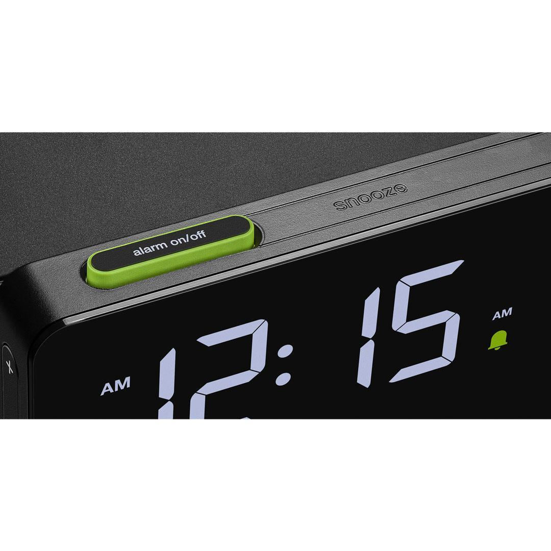 BC21 Braun Digital Wireless Charging Alarm Clock - Black - Image 7