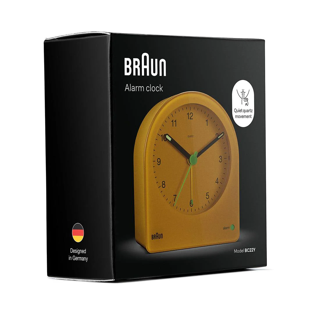 BC22Y Braun classic analogue alarm clock - yellow - Image 9