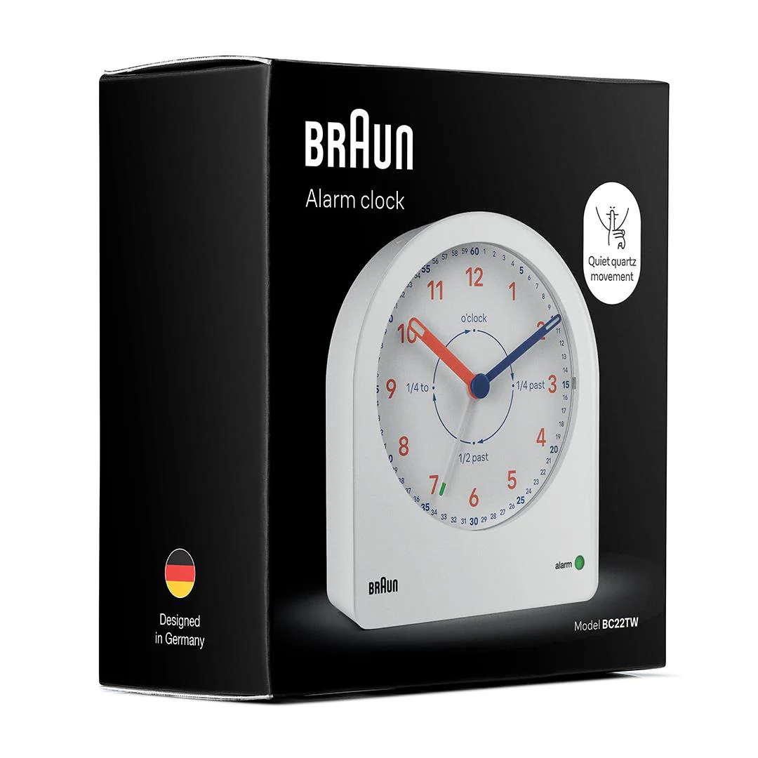 BC22 Braun time teacher quartz alarm clock - white - Image 7