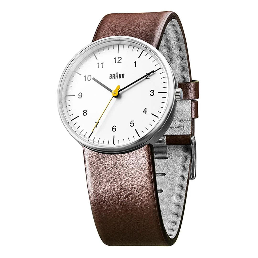 BN0021 Braun gents classic watch - white dial and brown leather strap - Image 2