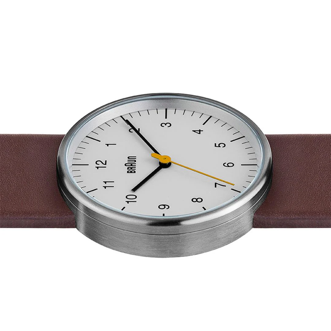 BN0021 Braun gents classic watch - white dial and brown leather strap - Image 3