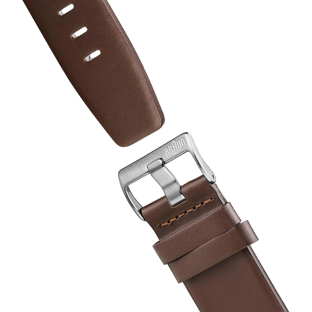 BN0021 Braun gents classic watch - white dial and brown leather strap - Image 7