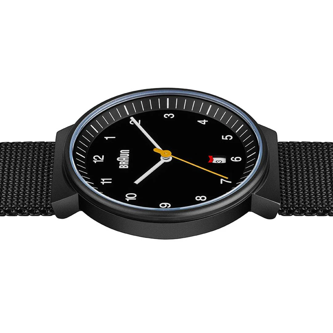 BN0032 Braun gents classic watch - black dial and black mesh bracelet - Image 3