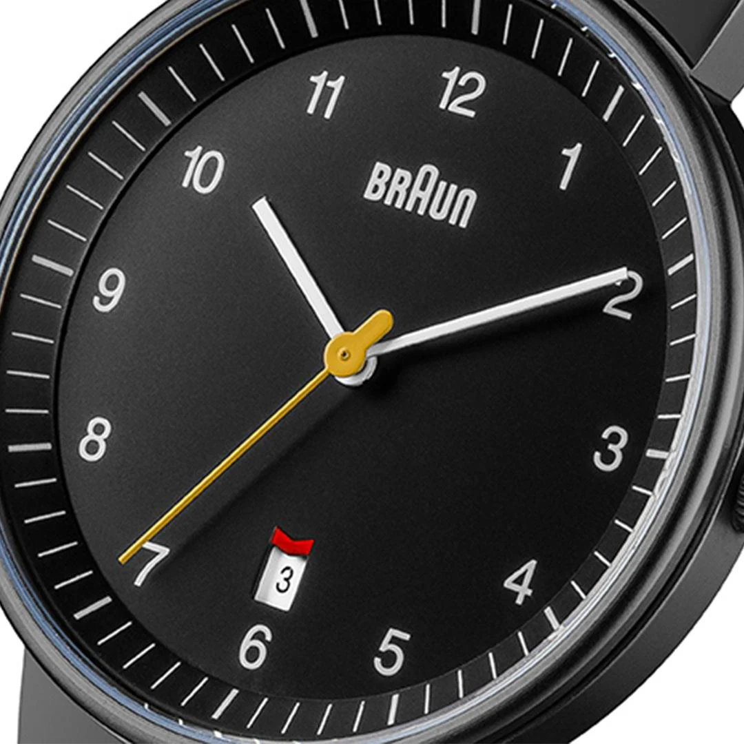 BN0032 Braun gents classic watch - black dial and black mesh bracelet - Image 5