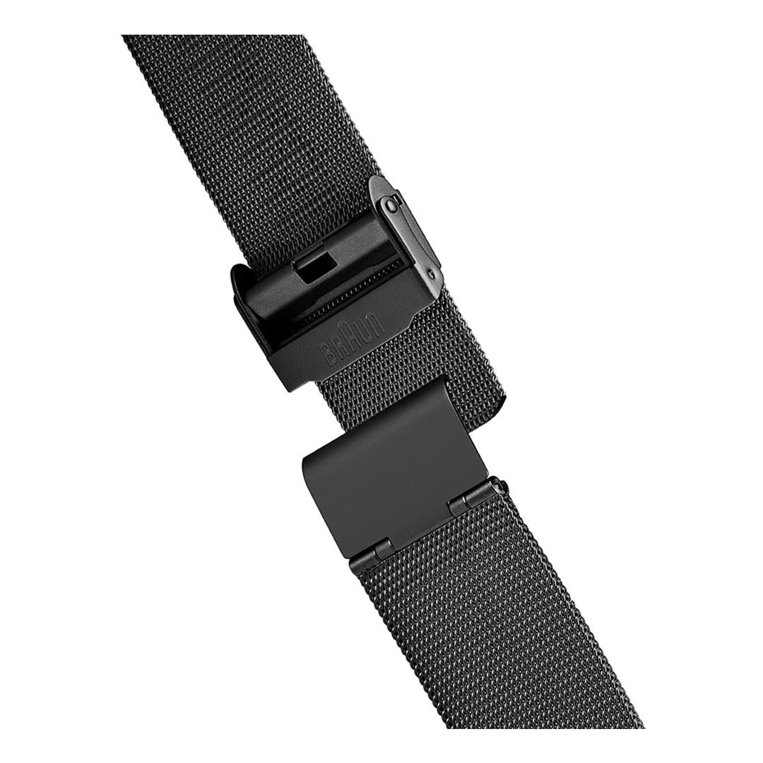 BN0032 Braun gents classic watch - black dial and black mesh bracelet - Image 7