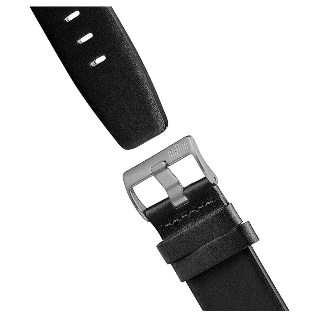 BN0032 Braun gents classic watch - white dial and black leather strap - Image 7