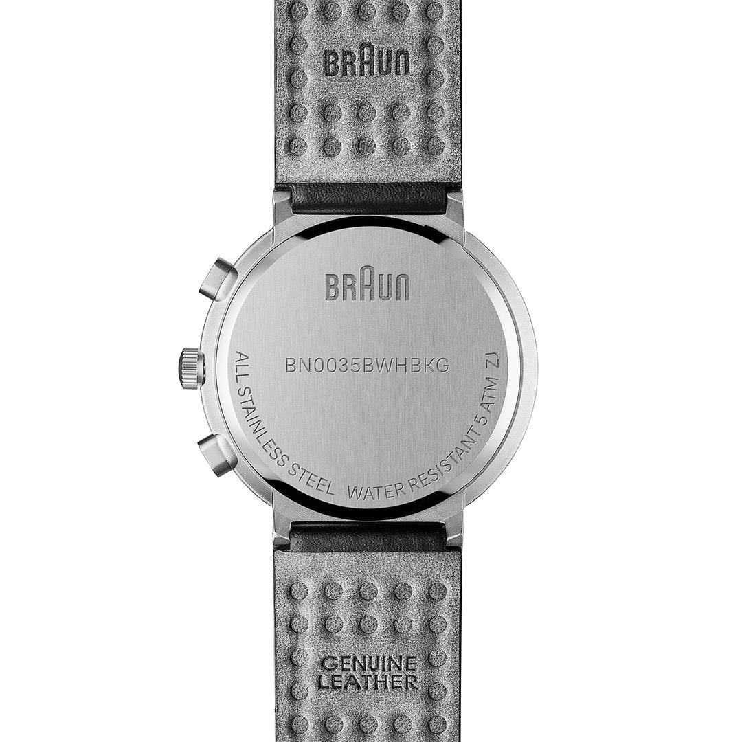 Braun Gents BN0035 Classic Chronograph Watch - Black and Black Leather Strap - Image 6
