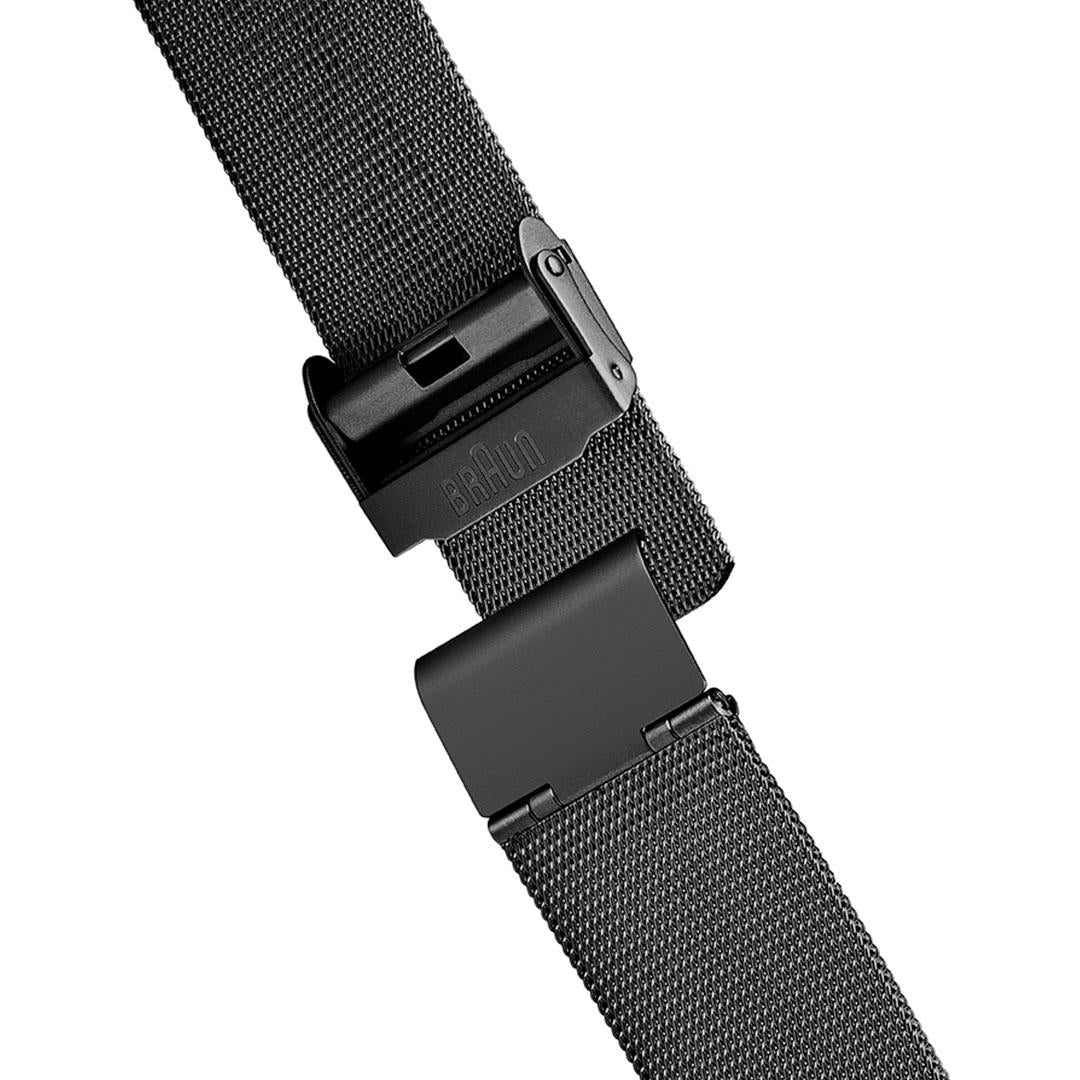 BN0211 Braun gents classic slim watch - black dial and black mesh bracelet - Image 7