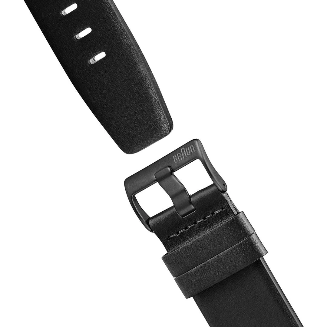 Braun x Paul Smith Limited Edition BN0032 Classic Watch Black Dial and Black Leather Strap - Image 7