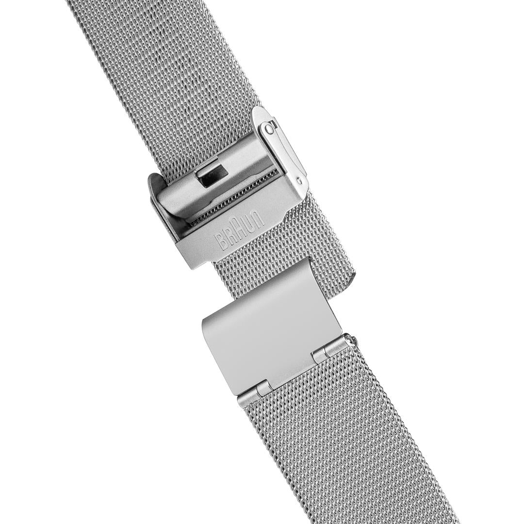 Braun x Paul Smith Limited Edition BN0032 Classic Watch White Dial and Stainless Steel Mesh Strap - Image 7