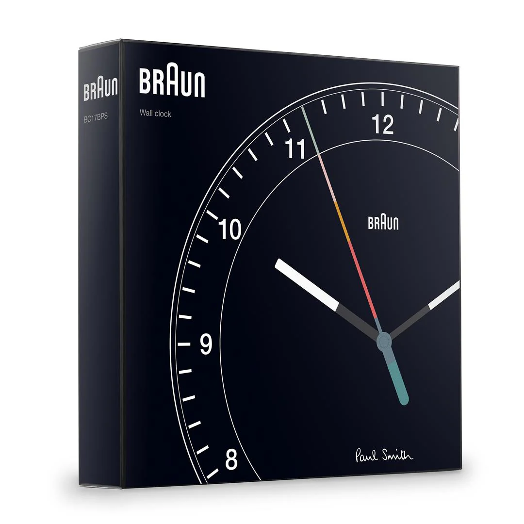 BC17 Braun x Paul Smith limited edition classic large analogue wall clock - black - Image 5