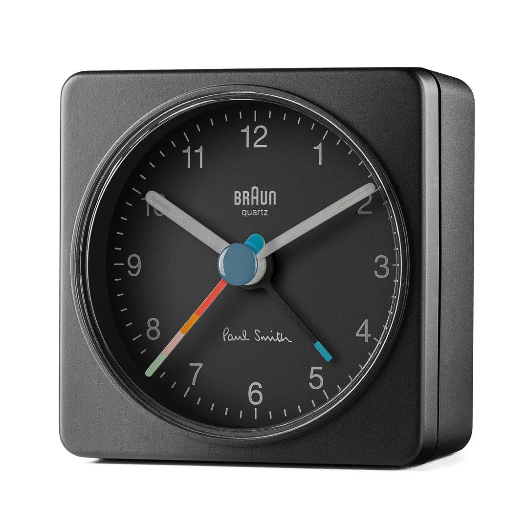 Braun x Paul Smith Limited Edition Classic Travel Analogue Alarm Clock - Black - Image 3