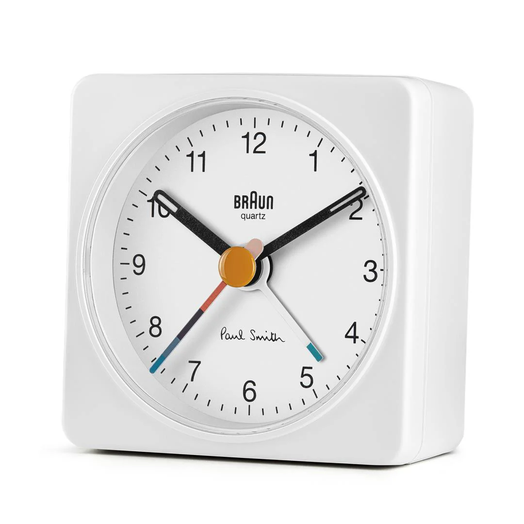 Braun x Paul Smith Limited Edition Classic Travel Analogue Alarm Clock - White - Image 3