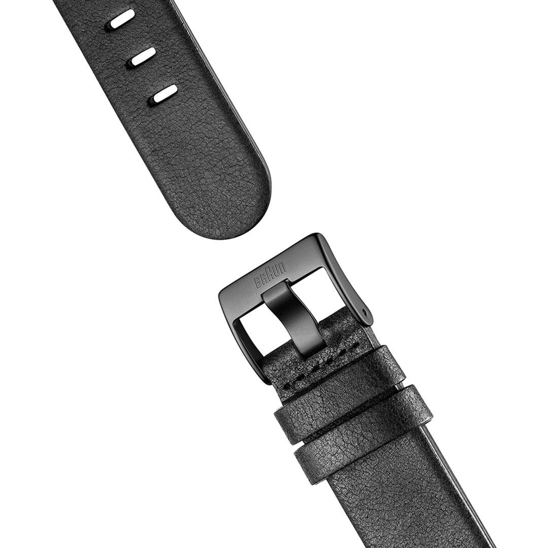AW10 Braun gents EVO classic watch - black dial and black leather strap - Image 7