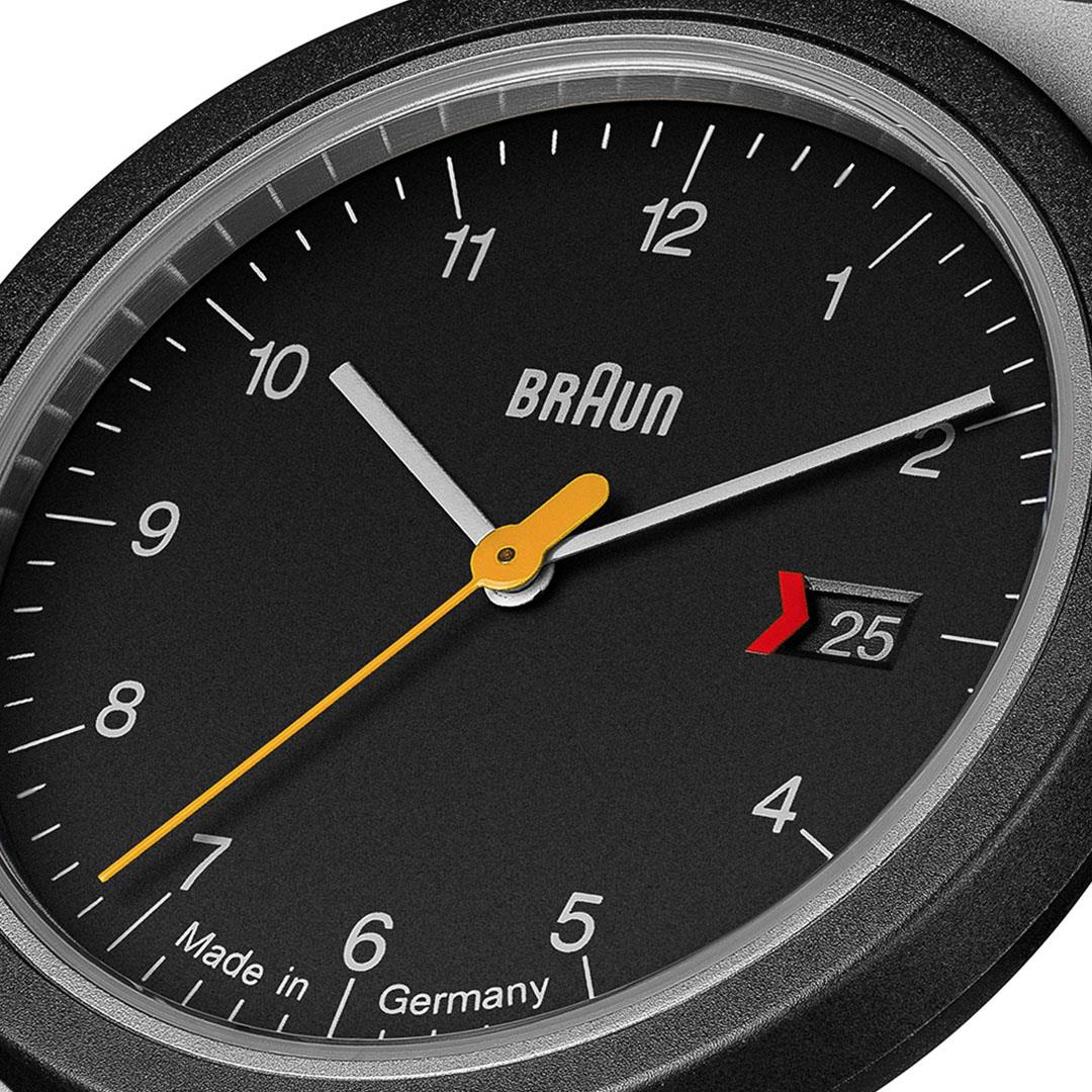 AW10 Braun gents EVO classic watch - black dial and black leather strap - Image 5