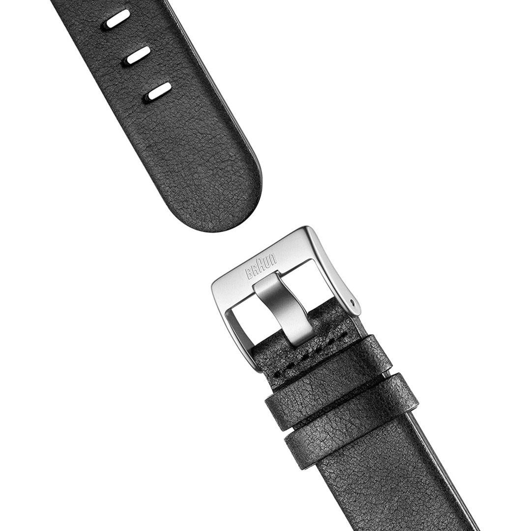 AW10 Braun gents EVO classic watch - black dial and black leather strap - Image 7