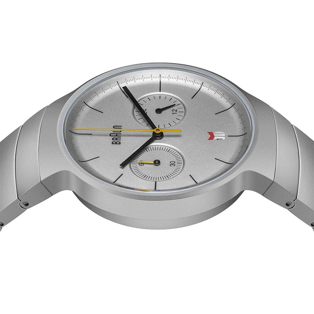 BN0265 Braun gents classic chronograph watch - silver dial and stainless steel bracelet - Image 3