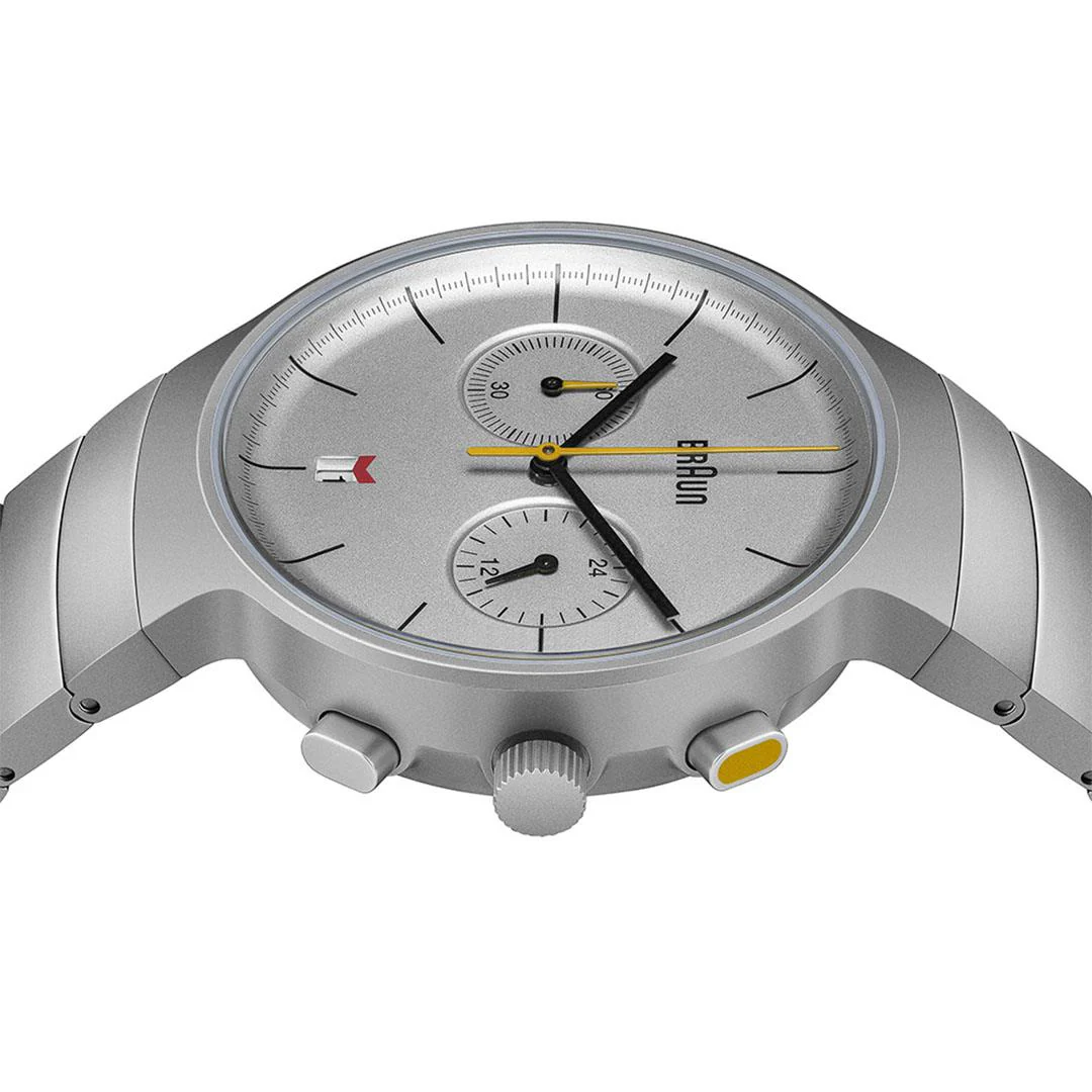 BN0265 Braun gents classic chronograph watch - silver dial and stainless steel bracelet - Image 4