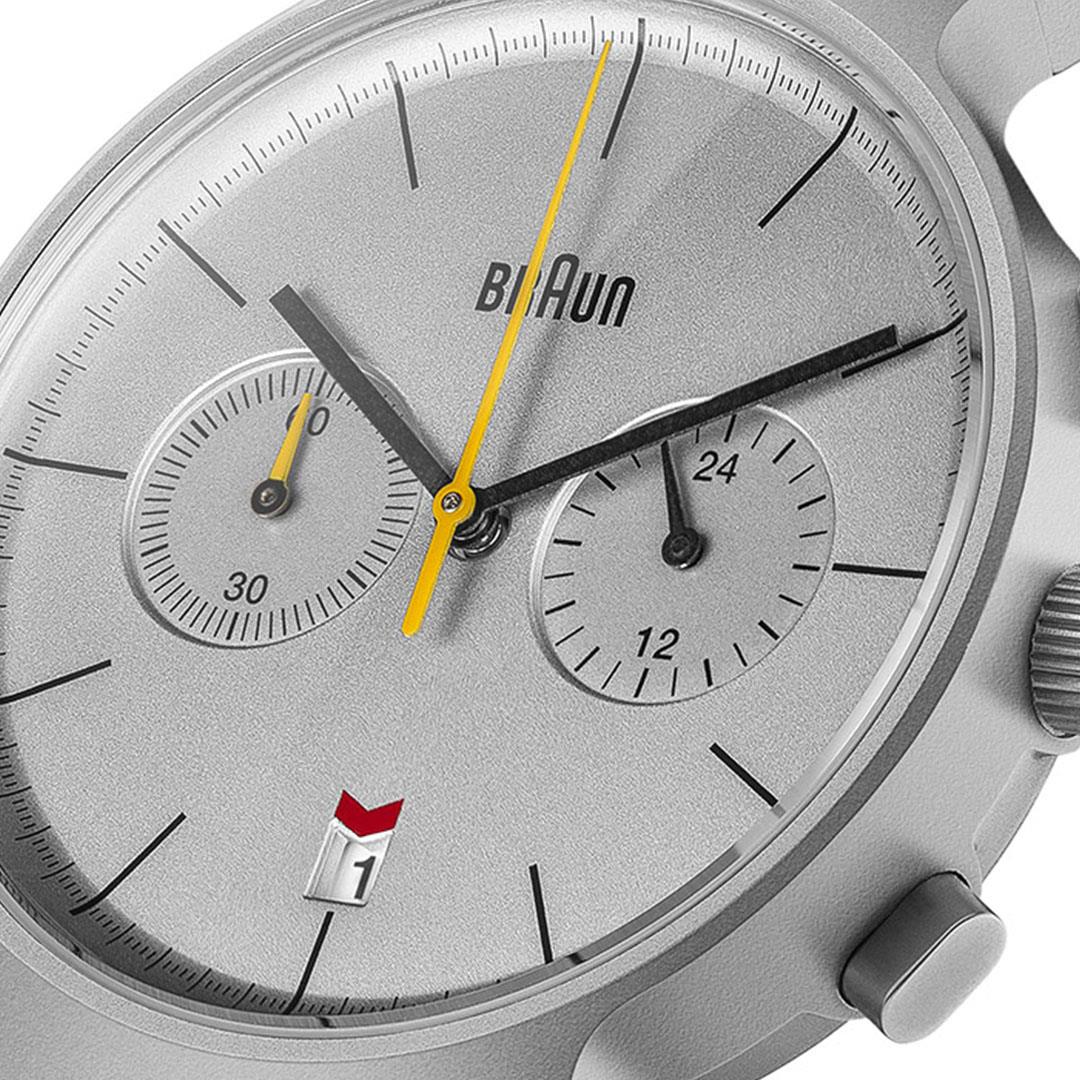 BN0265 Braun gents classic chronograph watch - silver dial and stainless steel bracelet - Image 5