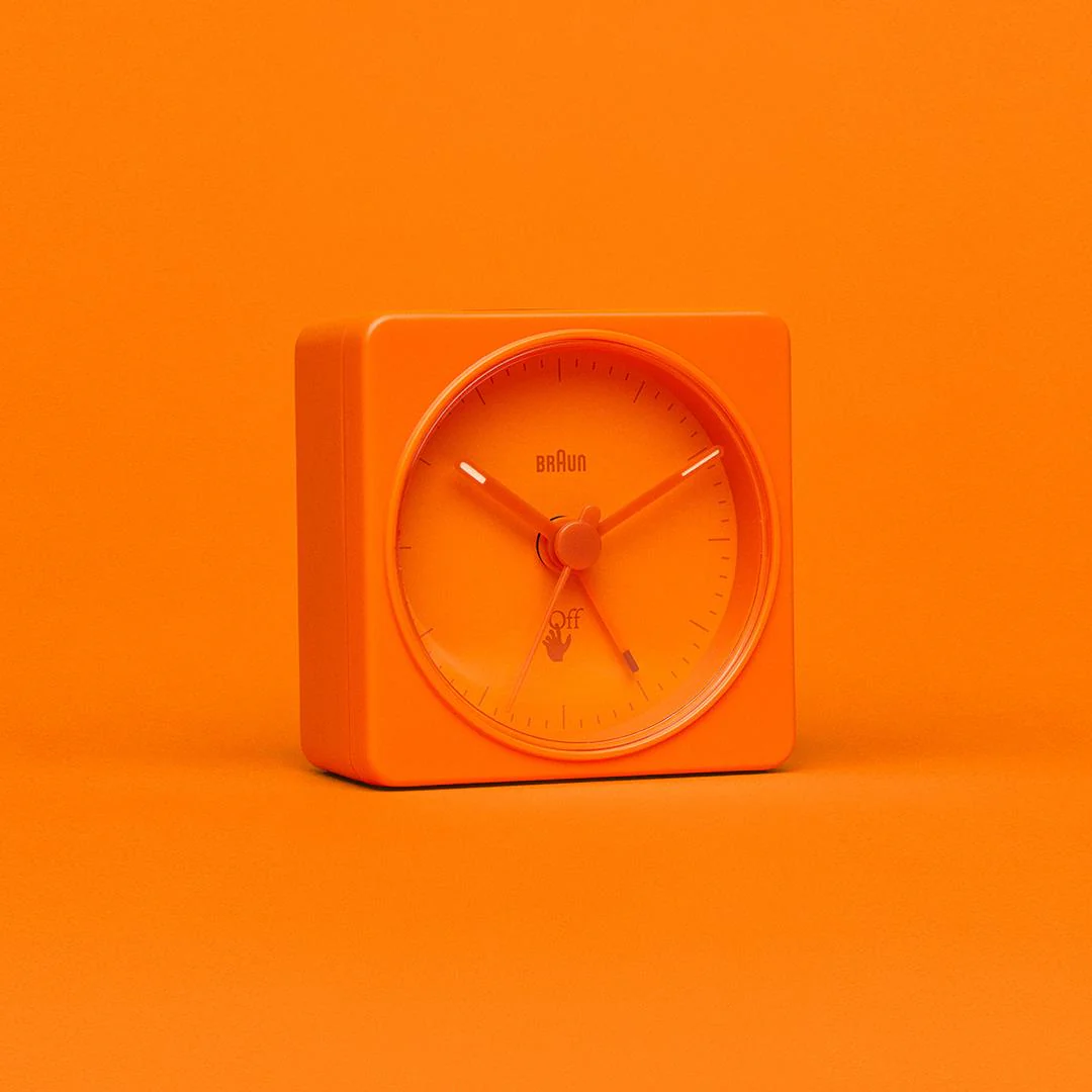 BC02 Off-White™ x Braun limited edition classic travel analogue alarm clock - orange - Image 3