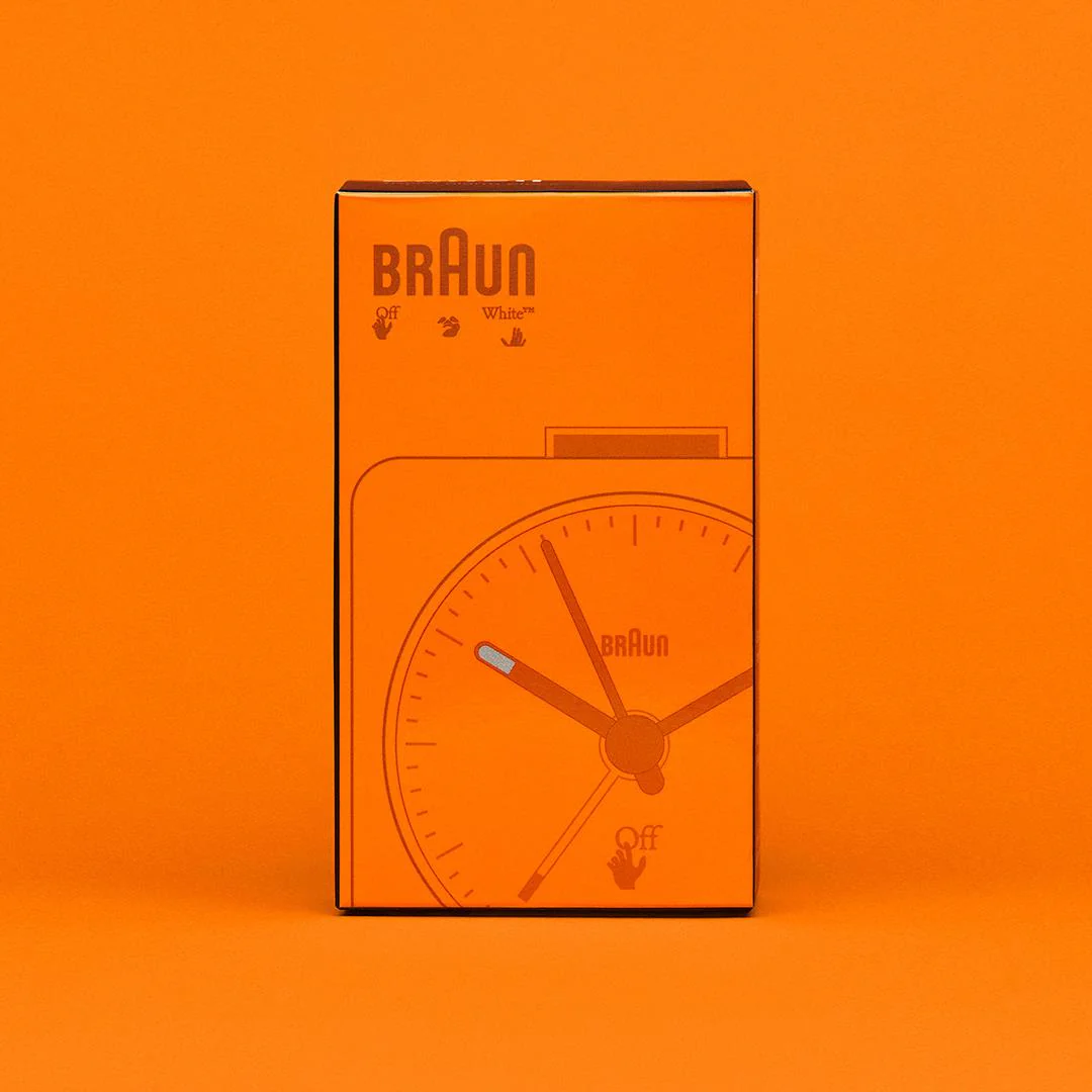 BC02 Off-White™ x Braun limited edition classic travel analogue alarm clock - orange - Image 4